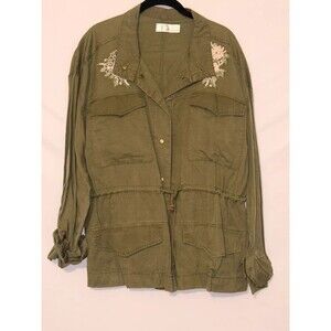Green Time and True Jacket with flowers embroidered XL